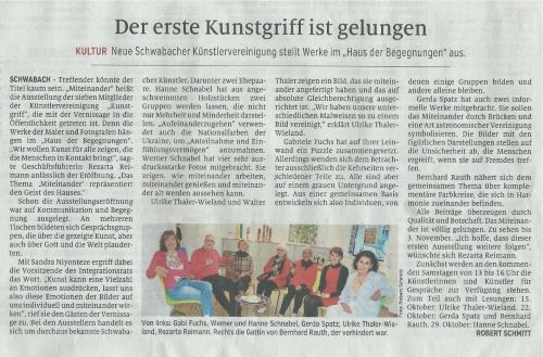 11.10.2022 Schwabacher Tagblatt Kunstgriff